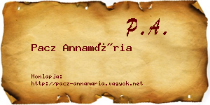 Pacz Annamária névjegykártya